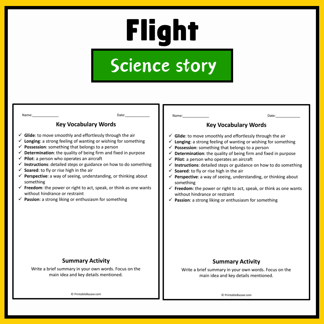 Flight | Science Story Reading Comprehension Activity