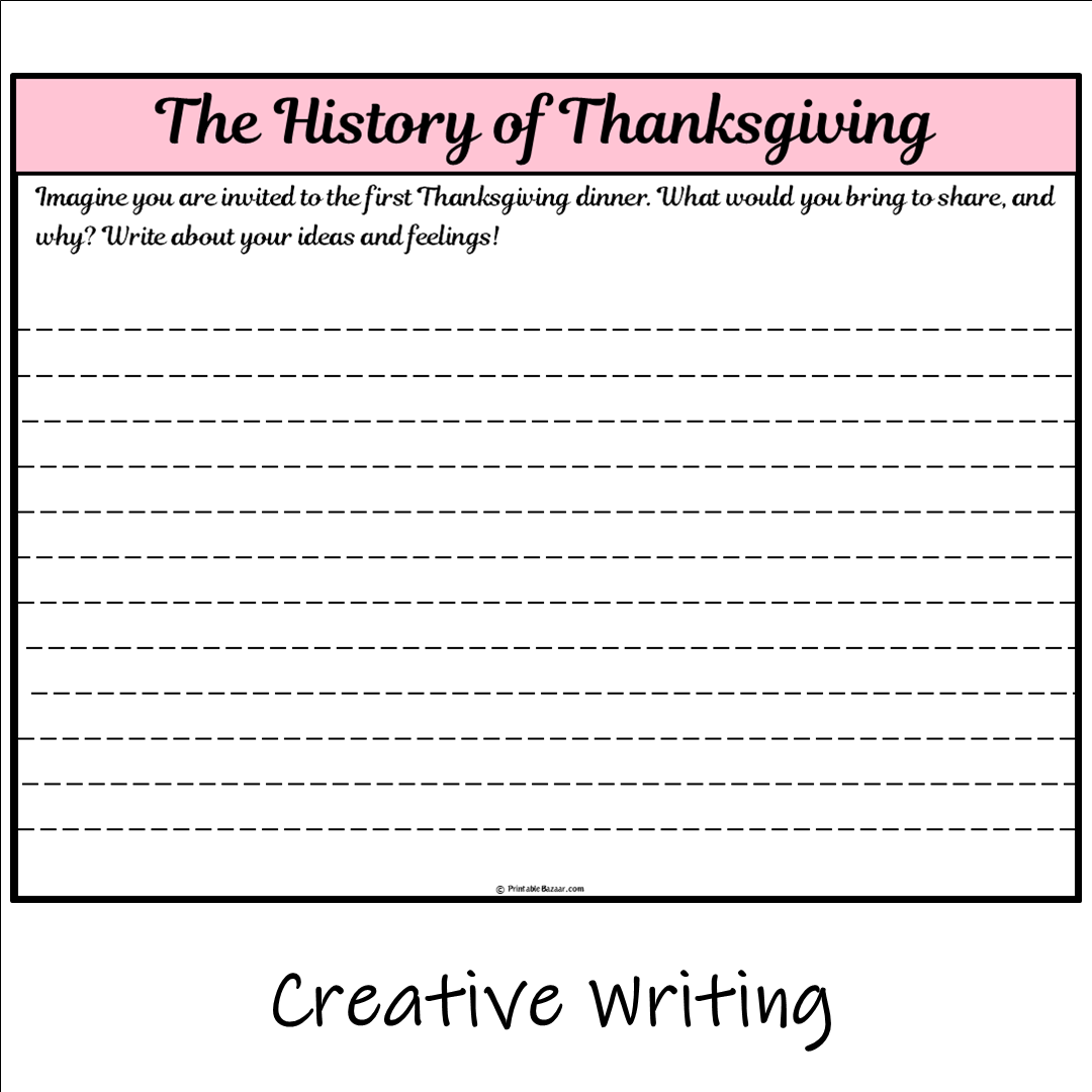 The History of Thanksgiving | Main Idea and Supporting Details Reading Passage and Questions