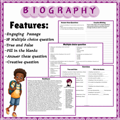 Baekhyun | Biography Reading Comprehension and Questions Worksheet