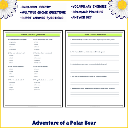 Adventure of a Polar Bear | Poem Grammar Worksheet Printable Activity