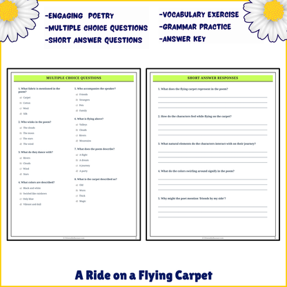 A Ride on a Flying Carpet | Poem Grammar Worksheet Printable Activity