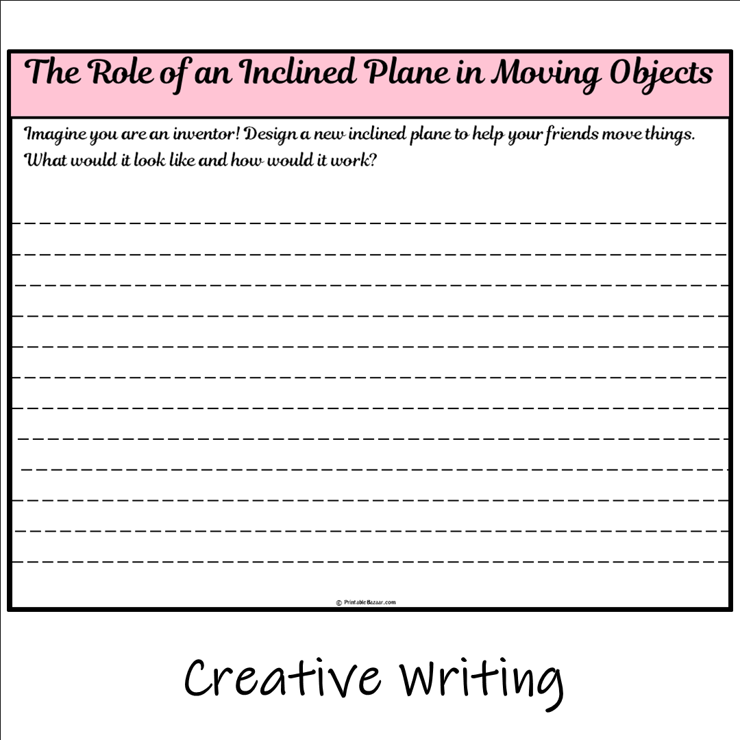 The Role of an Inclined Plane in Moving Objects | Main Idea and Supporting Details Reading Passage and Questions