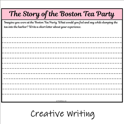 The Story of the Boston Tea Party | Main Idea and Supporting Details Reading Passage and Questions