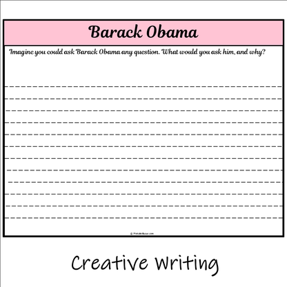 Barack Obama | Main Idea and Supporting Details Reading Passage and Questions