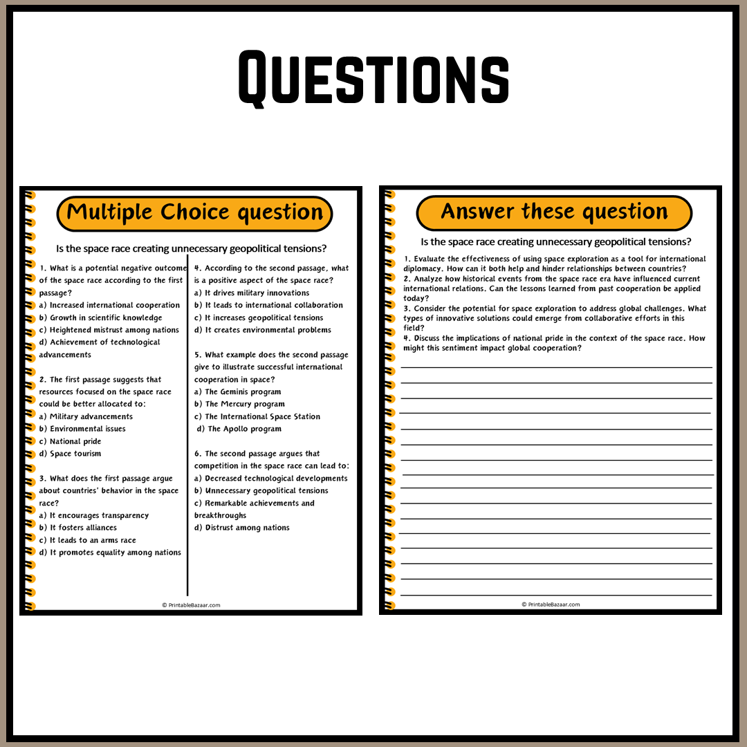 Is the space race creating unnecessary geopolitical tensions? | Debate Case Study Worksheet