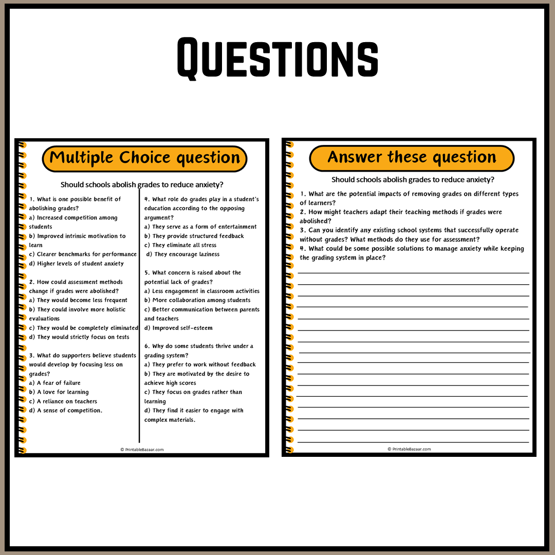 Should schools abolish grades to reduce anxiety? | Debate Case Study Worksheet