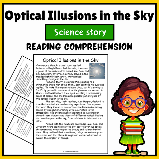 Optical Illusions in the Sky | Science Story Reading Comprehension Activity