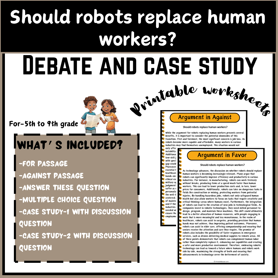 Should robots replace human workers? | Debate Case Study Worksheet