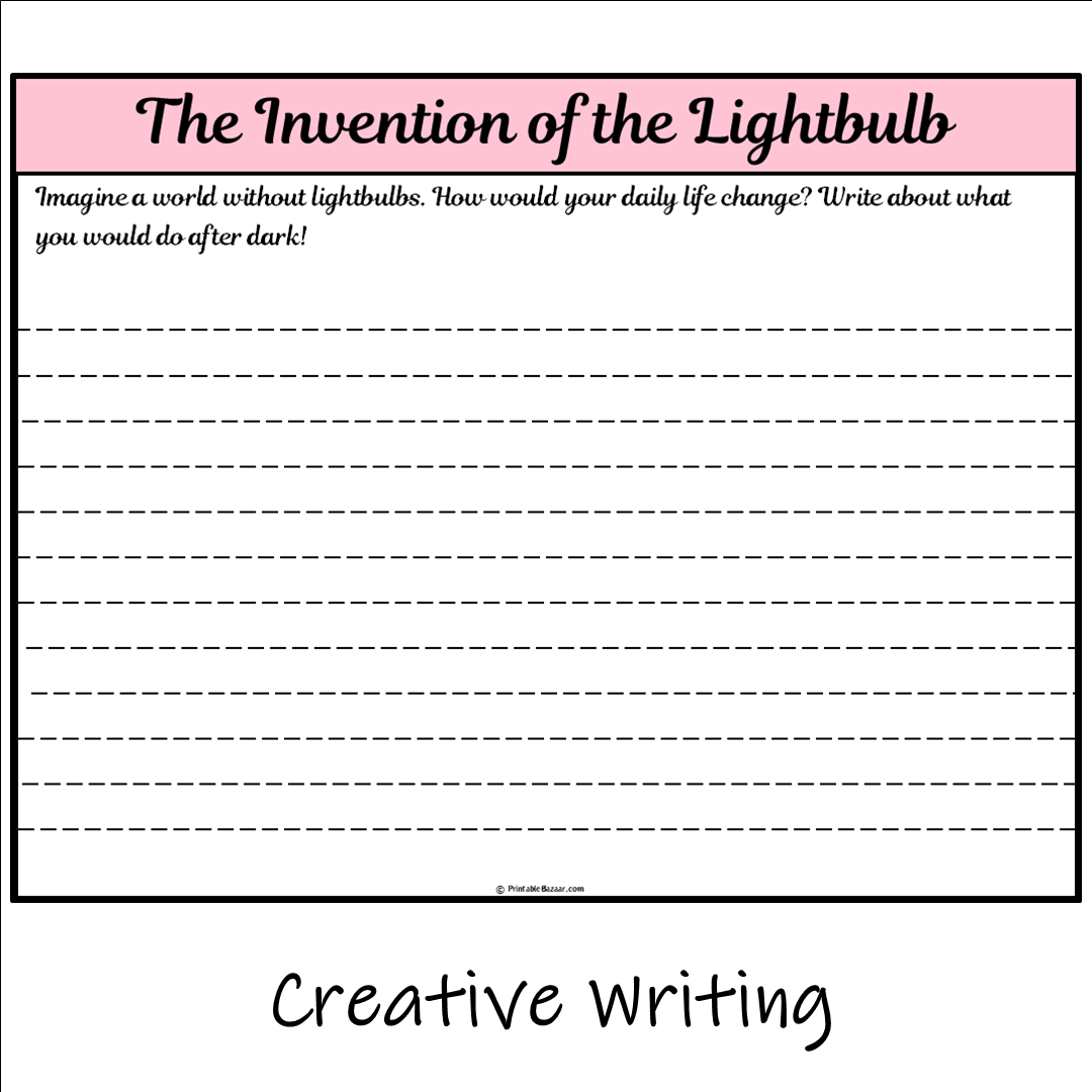 The Invention of the Lightbulb | Main Idea and Supporting Details Reading Passage and Questions