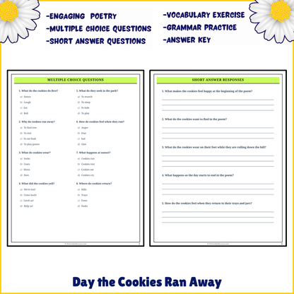 Day the Cookies Ran Away | Poem Grammar Worksheet Printable Activity