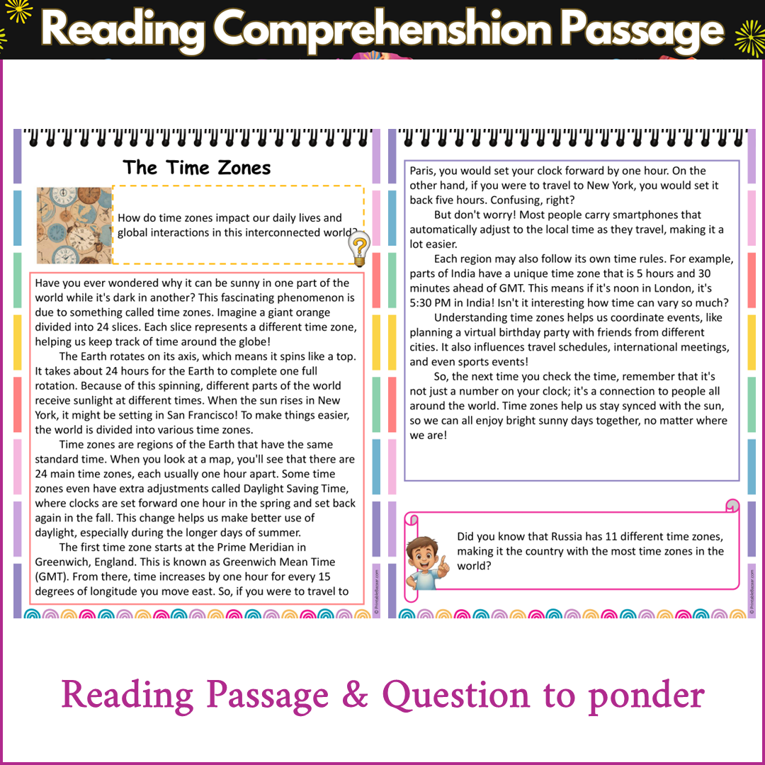 The Time Zones | Reading Comprehension Passage and Questions