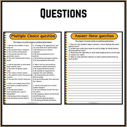 The impact of social media on political polarization | Debate Case Study Worksheet