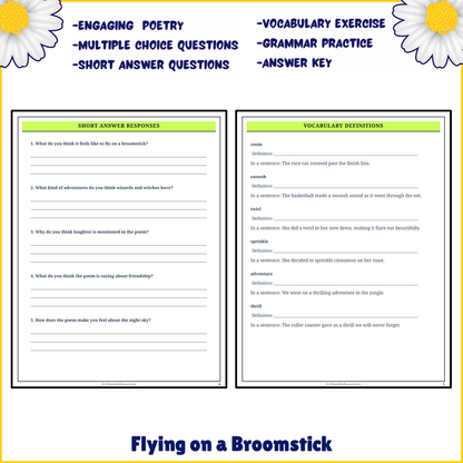 Flying on a Broomstick | Poem Grammar Worksheet Printable Activity