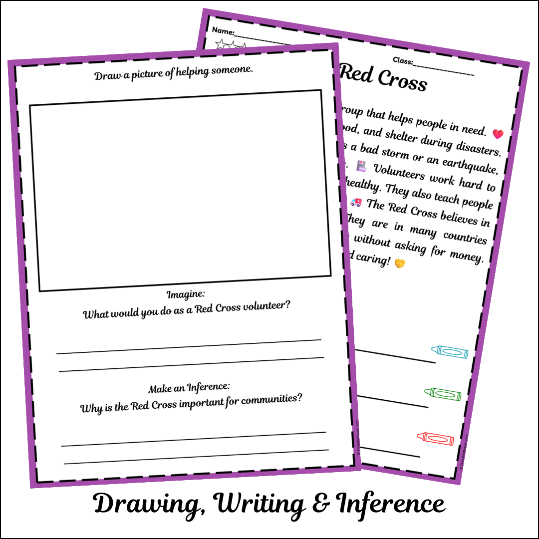 Red Cross | Short Reading Comprehension Creative Worksheet