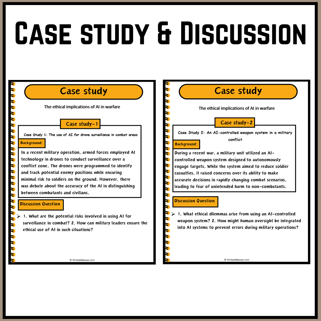 The ethical implications of AI in warfare | Debate Case Study Worksheet