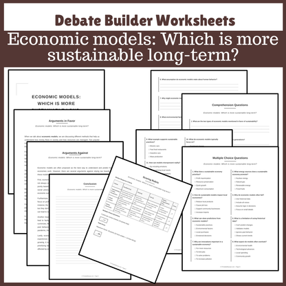 Economic models: Which is more sustainable long-term? | Favour and Against Worksheet Printable Activity