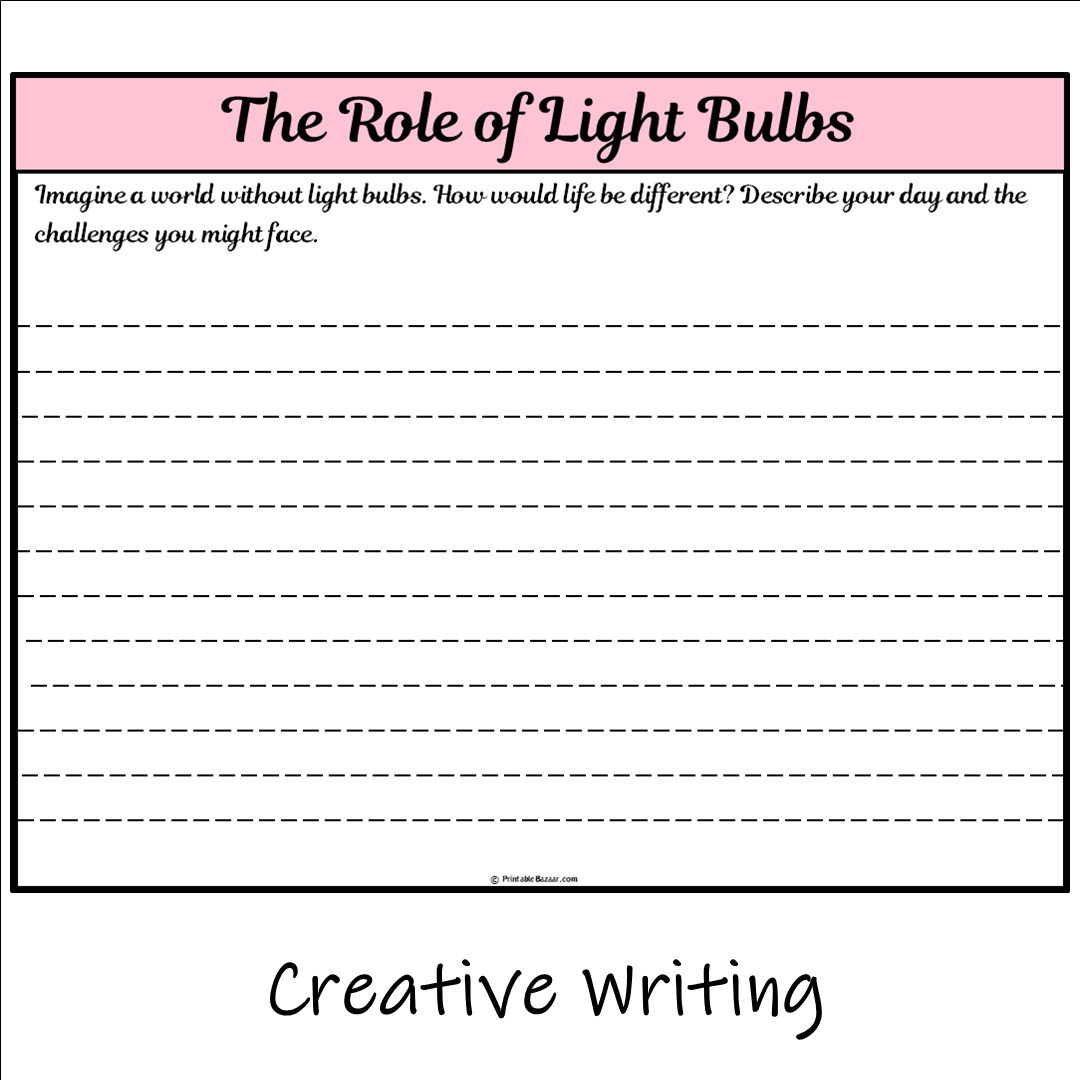 The Role of Light Bulbs | Main Idea and Supporting Details Reading Passage and Questions