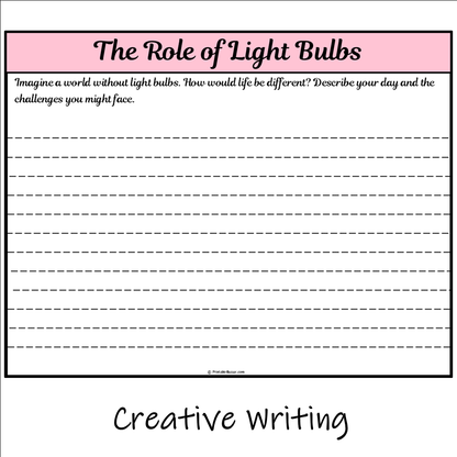 The Role of Light Bulbs | Main Idea and Supporting Details Reading Passage and Questions