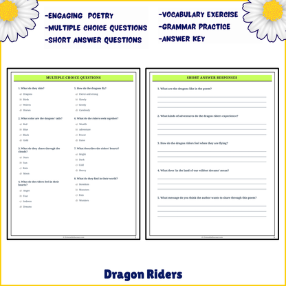 Dragon Riders | Poem Grammar Worksheet Printable Activity