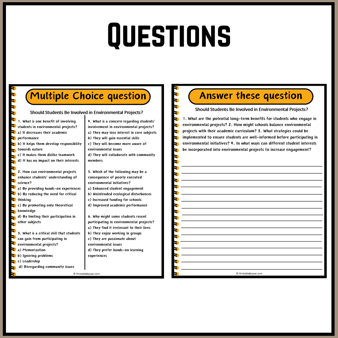 Should Students Be Involved in Environmental Projects? | Debate Case Study Worksheet