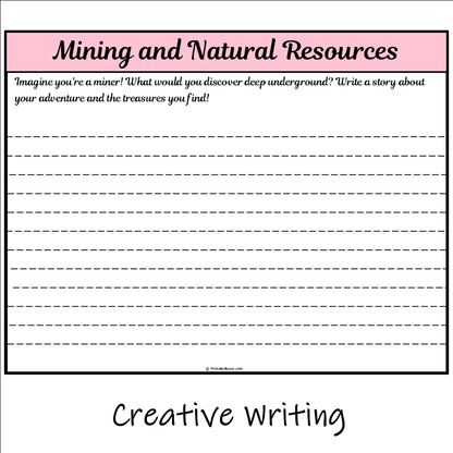 Mining and Natural Resources | Main Idea and Supporting Details Reading Passage and Questions