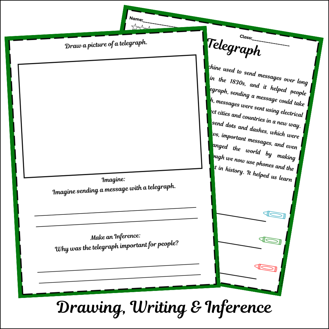 Telegraph | Short Reading Comprehension Creative Worksheet