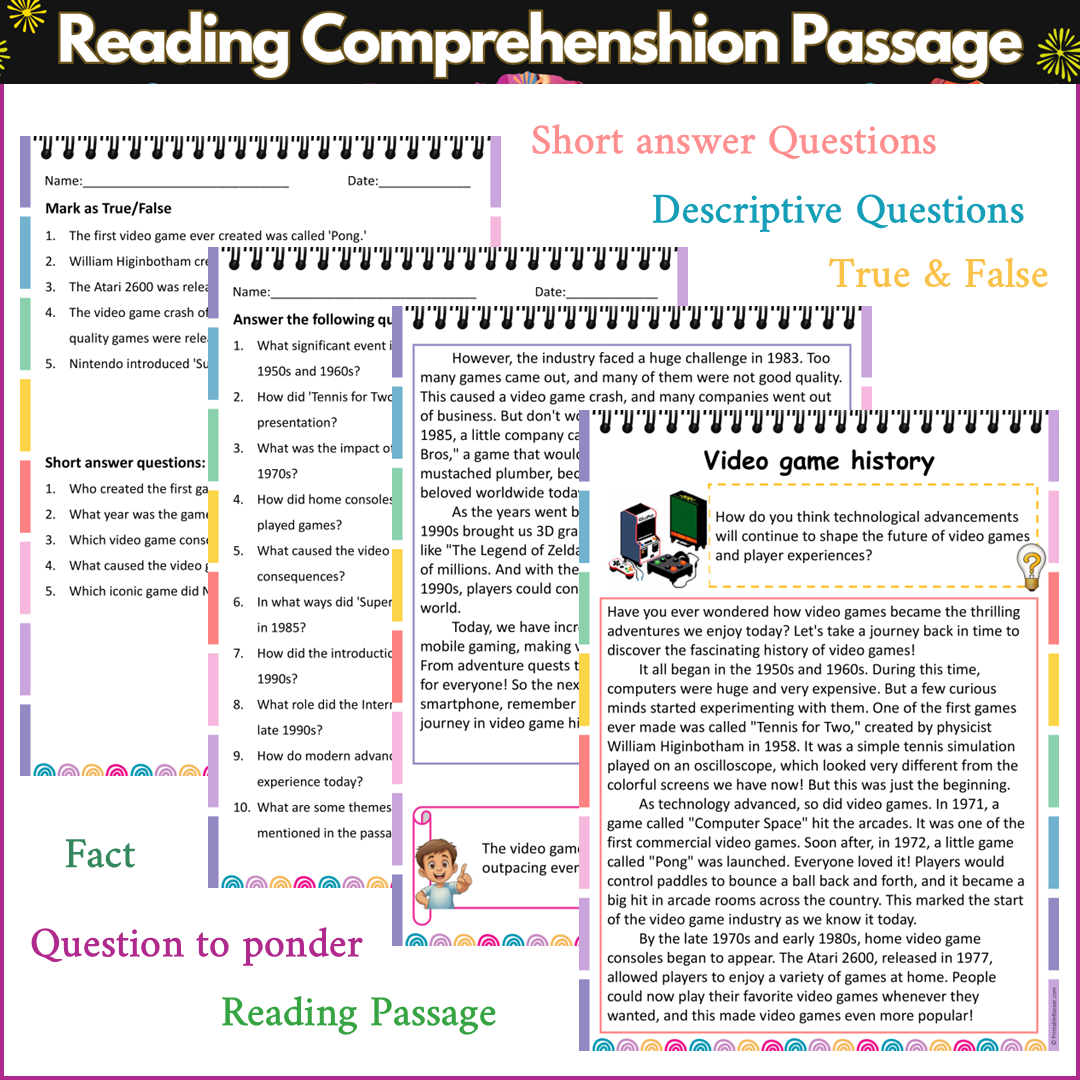 Video game history | Reading Comprehension Passage and Questions