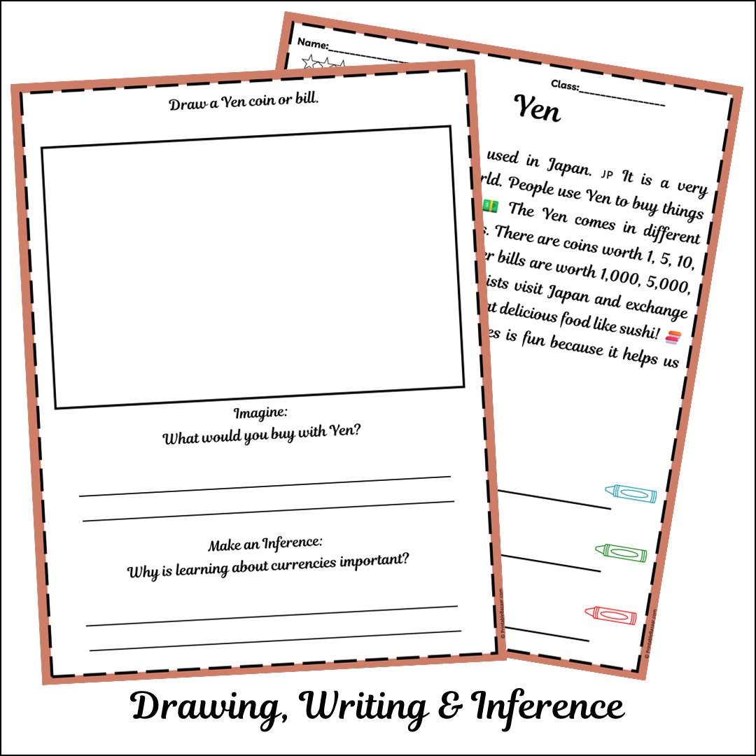 Yen | Short Reading Comprehension Creative Worksheet