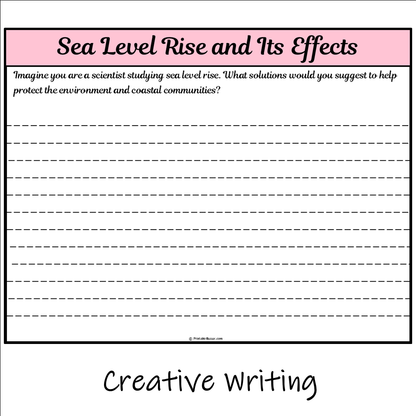 Sea Level Rise and Its Effects | Main Idea and Supporting Details Reading Passage and Questions