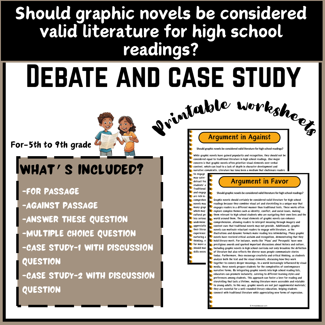 Should graphic novels be considered valid literature for high school readings? | Debate Case Study Worksheet