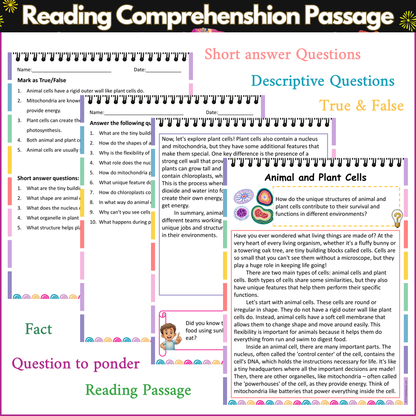 Animal and Plant Cells | Reading Comprehension Passage and Questions