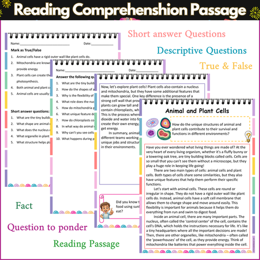 Animal and Plant Cells | Reading Comprehension Passage and Questions