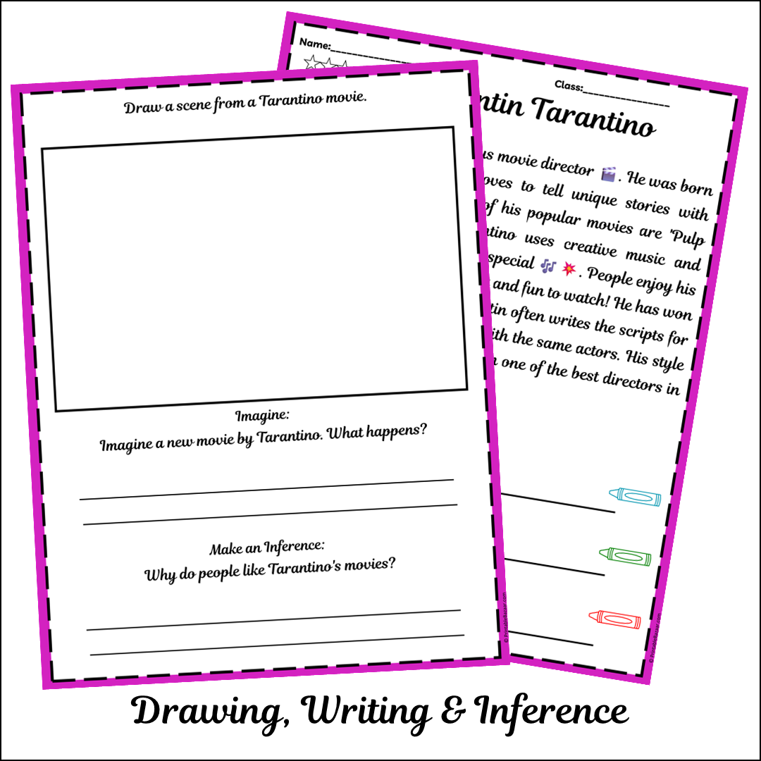 Quentin Tarantino | Short Reading Comprehension Creative Worksheet
