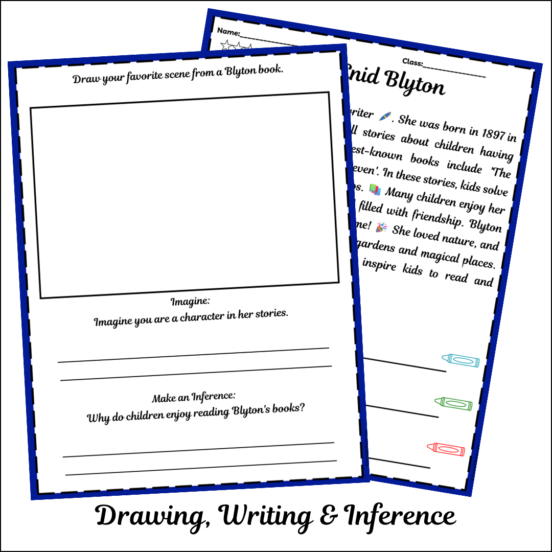 Enid Blyton | Short Reading Comprehension Creative Worksheet