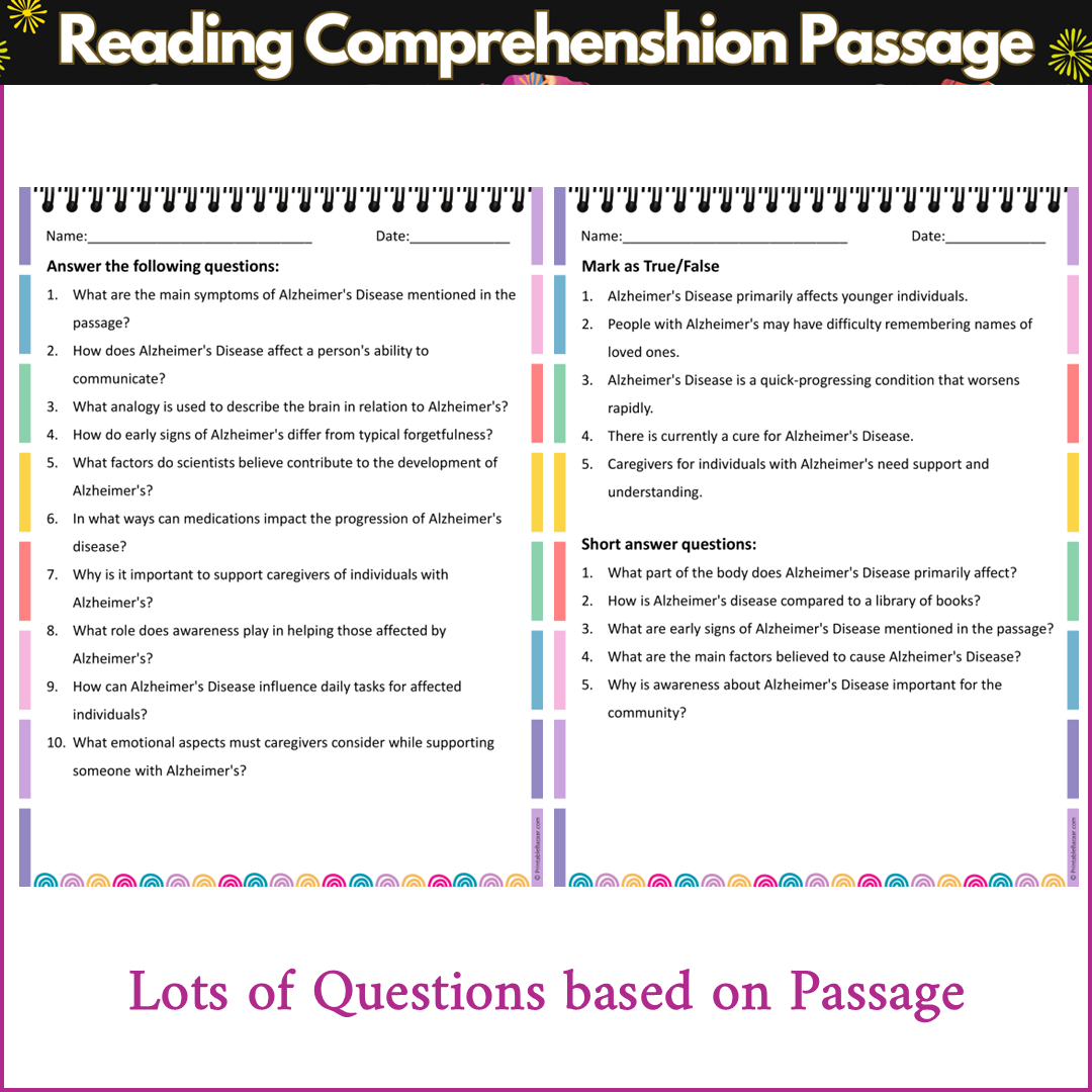Alzheimer’s Disease | Reading Comprehension Passage and Questions