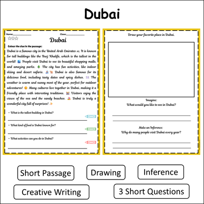 Dubai | Short Reading Comprehension Creative Worksheet