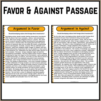 Should developing nations limit foreign direct investments? | Debate Case Study Worksheet
