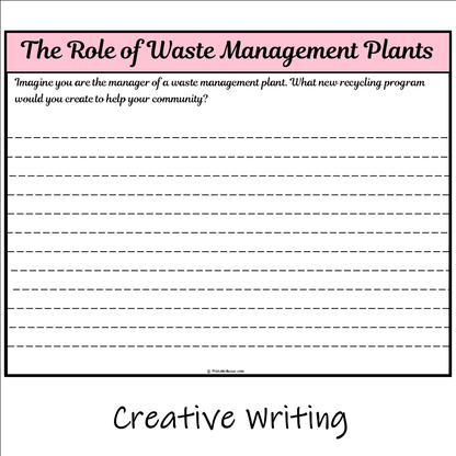 The Role of Waste Management Plants | Main Idea and Supporting Details Reading Passage and Questions