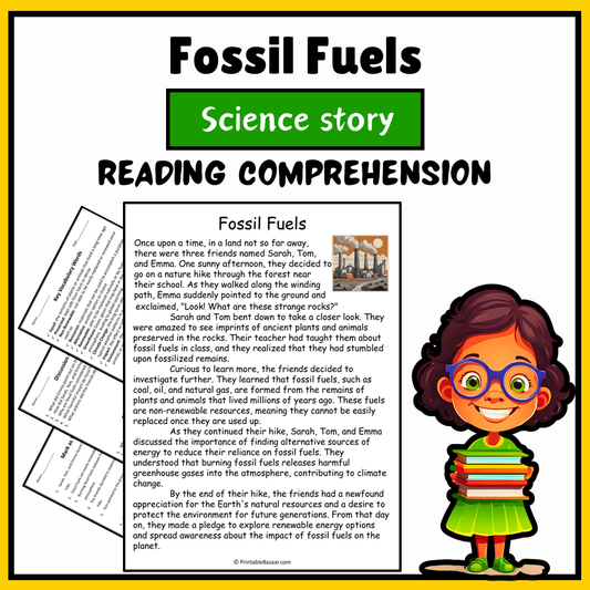 Fossil Fuels | Science Story Reading Comprehension Activity