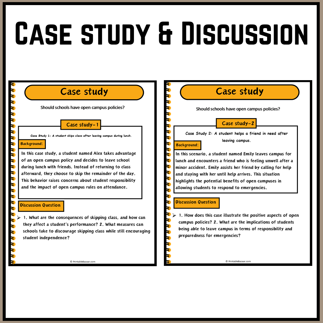 Should schools have open campus policies? | Debate Case Study Worksheet