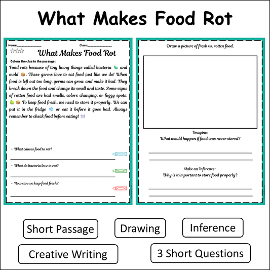 What Makes Food Rot | Short Reading Comprehension Creative Worksheet