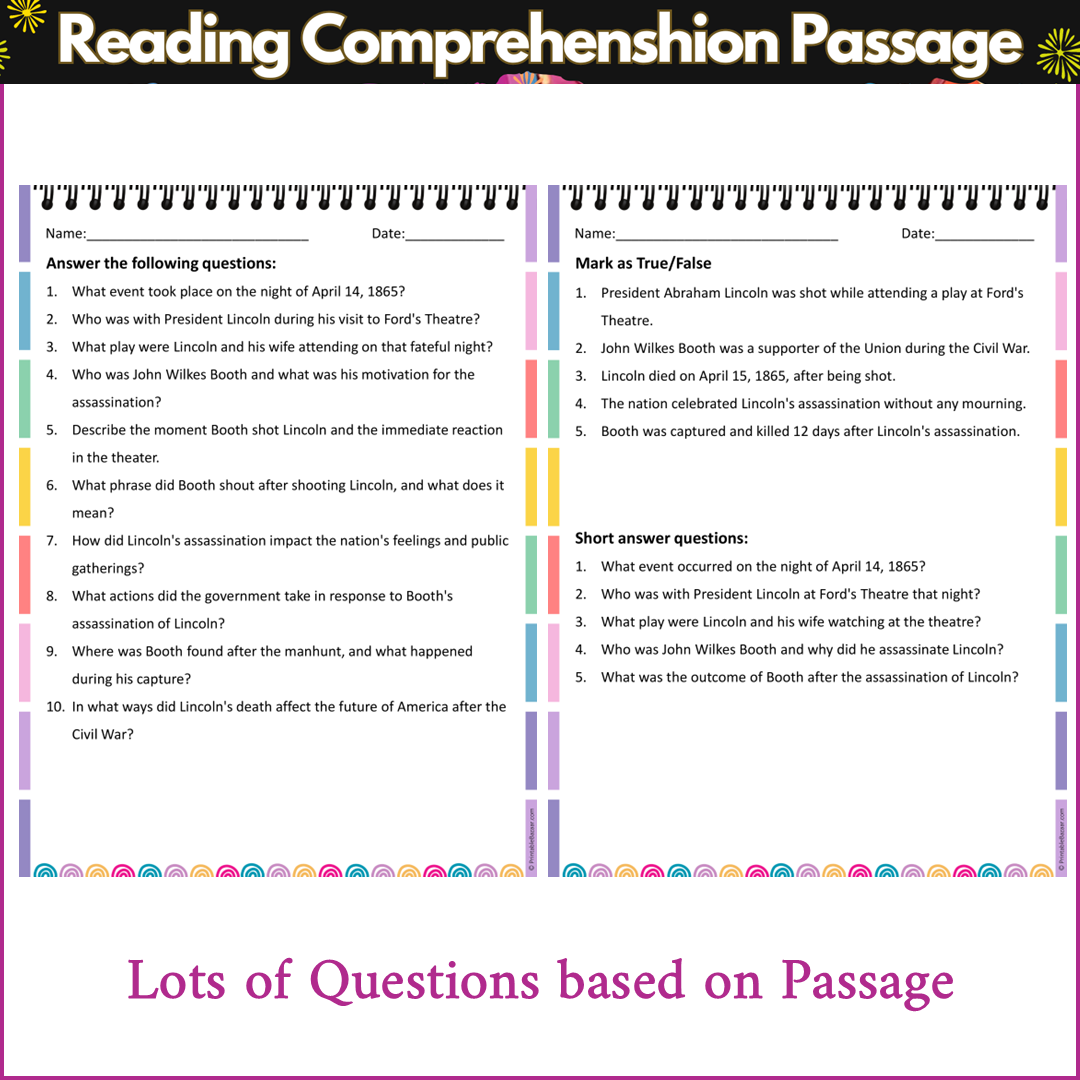 Assassination of Abraham Lincoln | Reading Comprehension Passage and Questions
