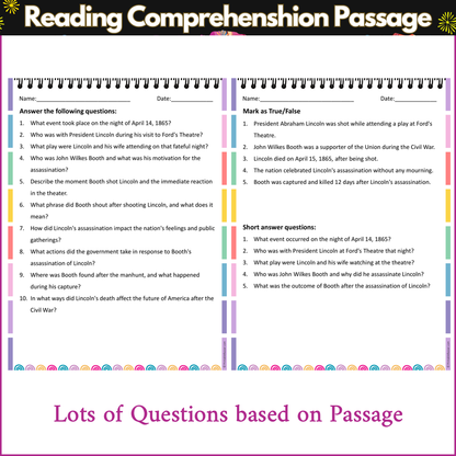 Assassination of Abraham Lincoln | Reading Comprehension Passage and Questions