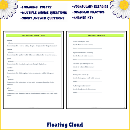 Floating Cloud | Poem Grammar Worksheet Printable Activity