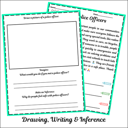 Police Officers | Short Reading Comprehension Creative Worksheet