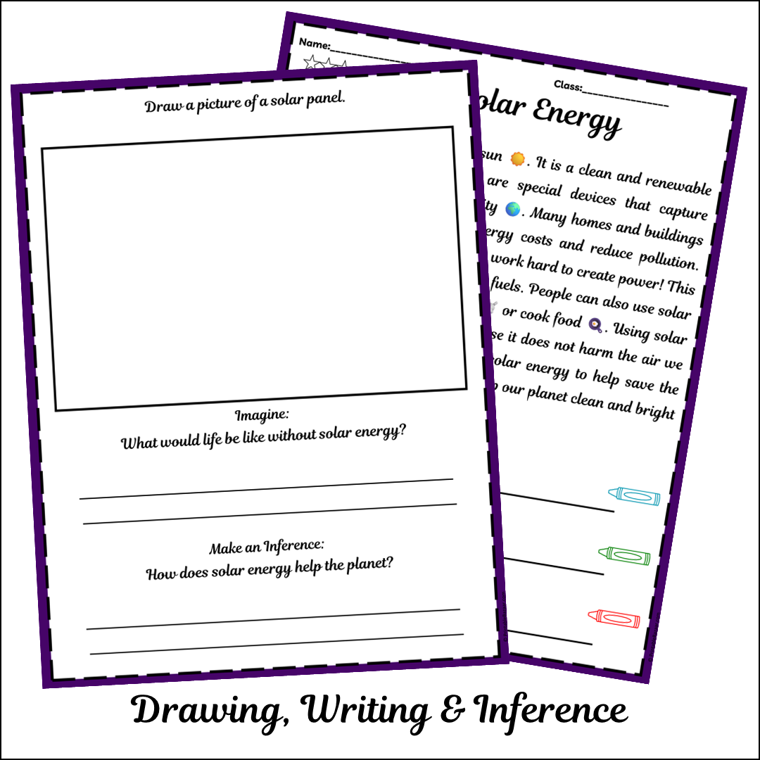 Solar Energy | Short Reading Comprehension Creative Worksheet