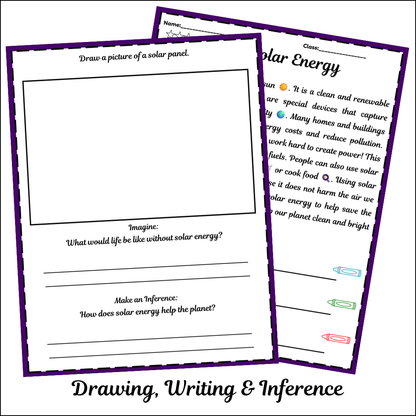 Solar Energy | Short Reading Comprehension Creative Worksheet