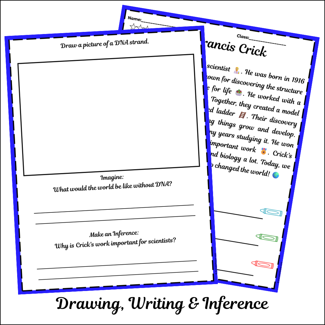 Francis Crick | Short Reading Comprehension Creative Worksheet