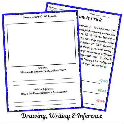 Francis Crick | Short Reading Comprehension Creative Worksheet