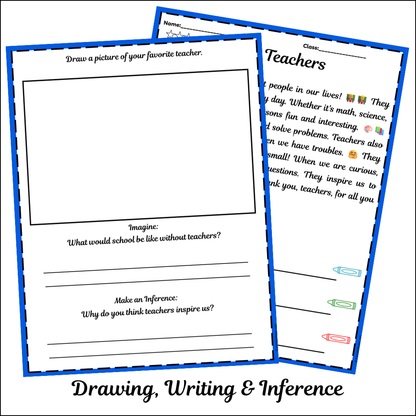 Teachers | Short Reading Comprehension Creative Worksheet